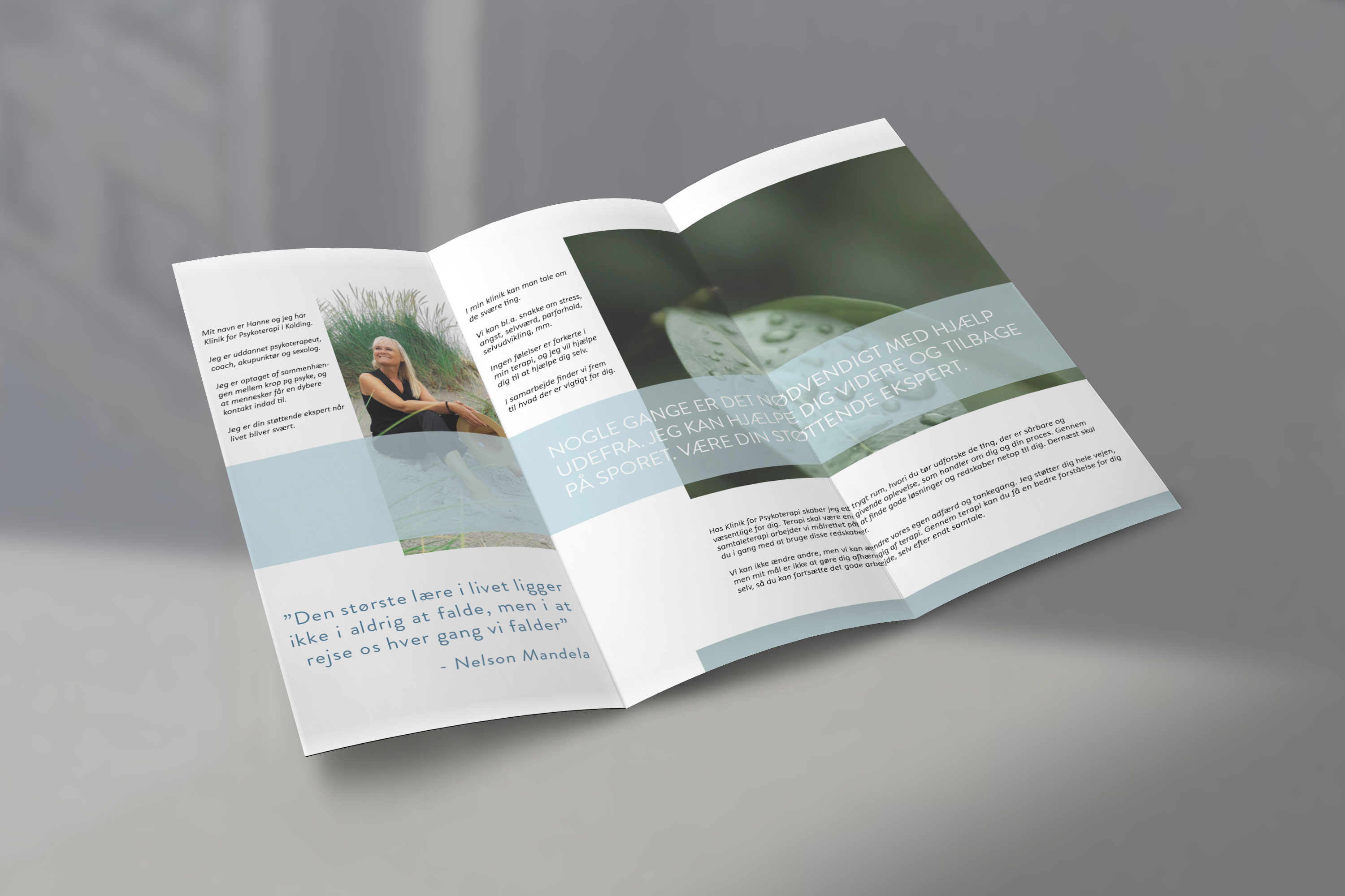 Trifold folder Klinik for Psykoterapi