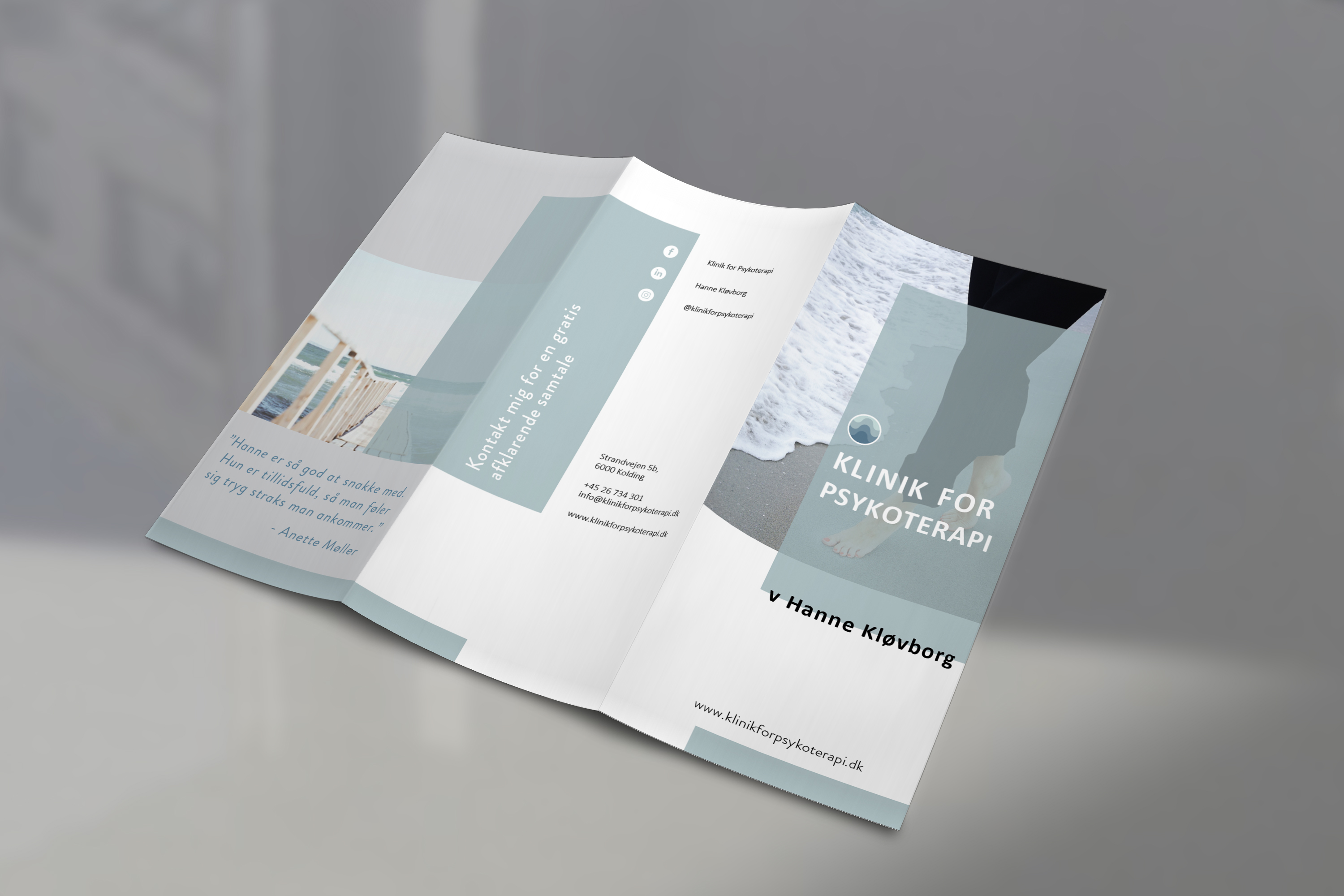 Trifold folder Klinik for Psykoterapi